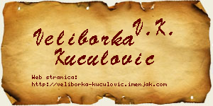 Veliborka Kuculović vizit kartica
